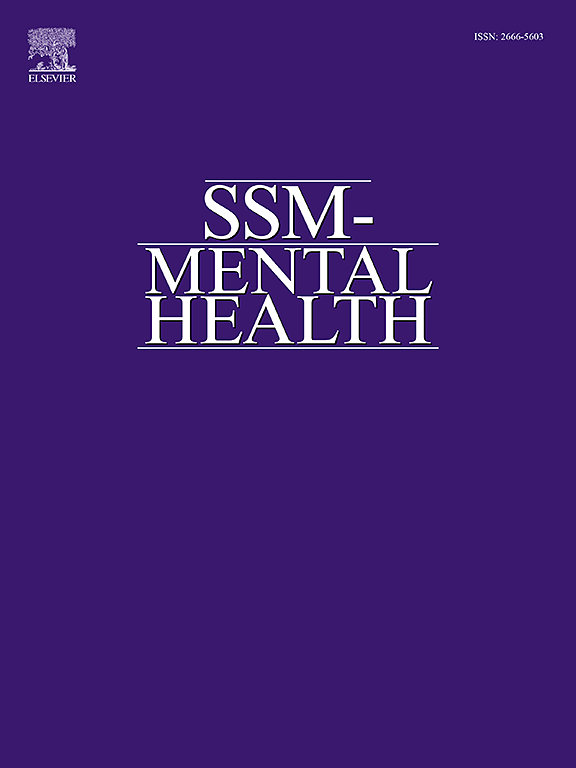 Go to journal home page - SSM - Mental Health